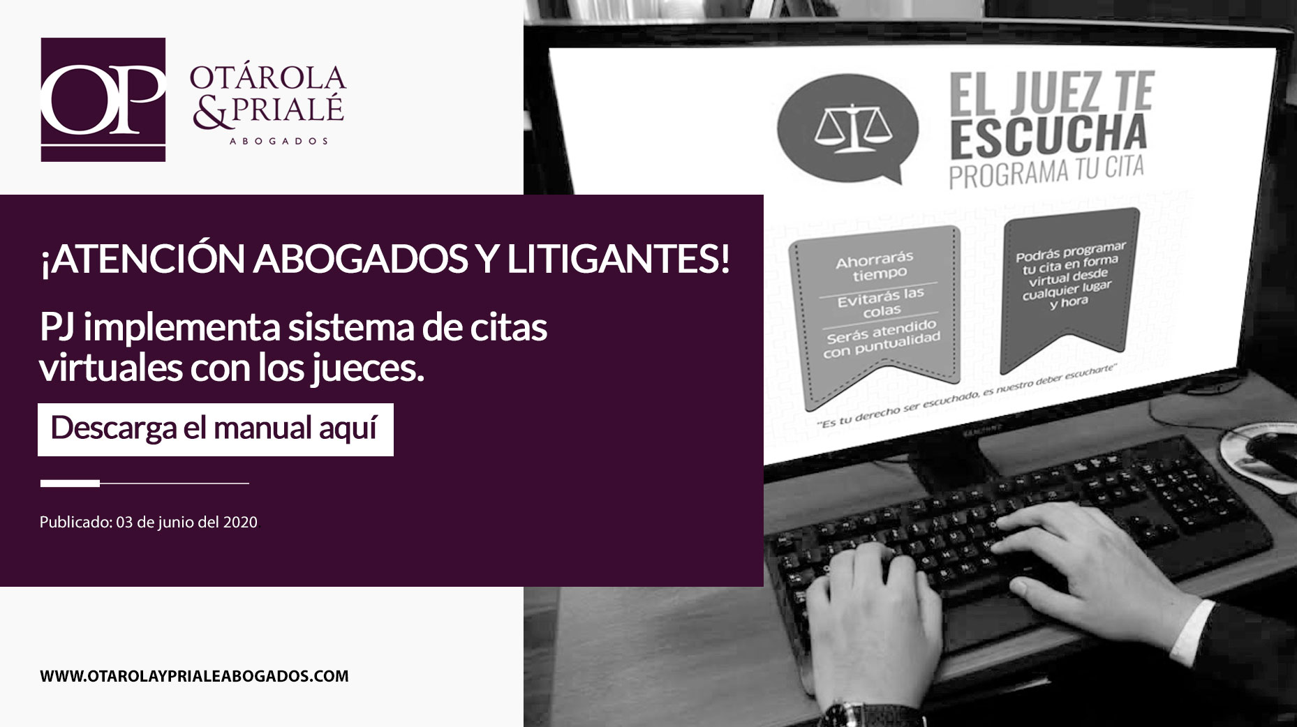 ¡Atención abogados y litigantes! Poder Judicial implementa sistema de citas virtuales con los jueces