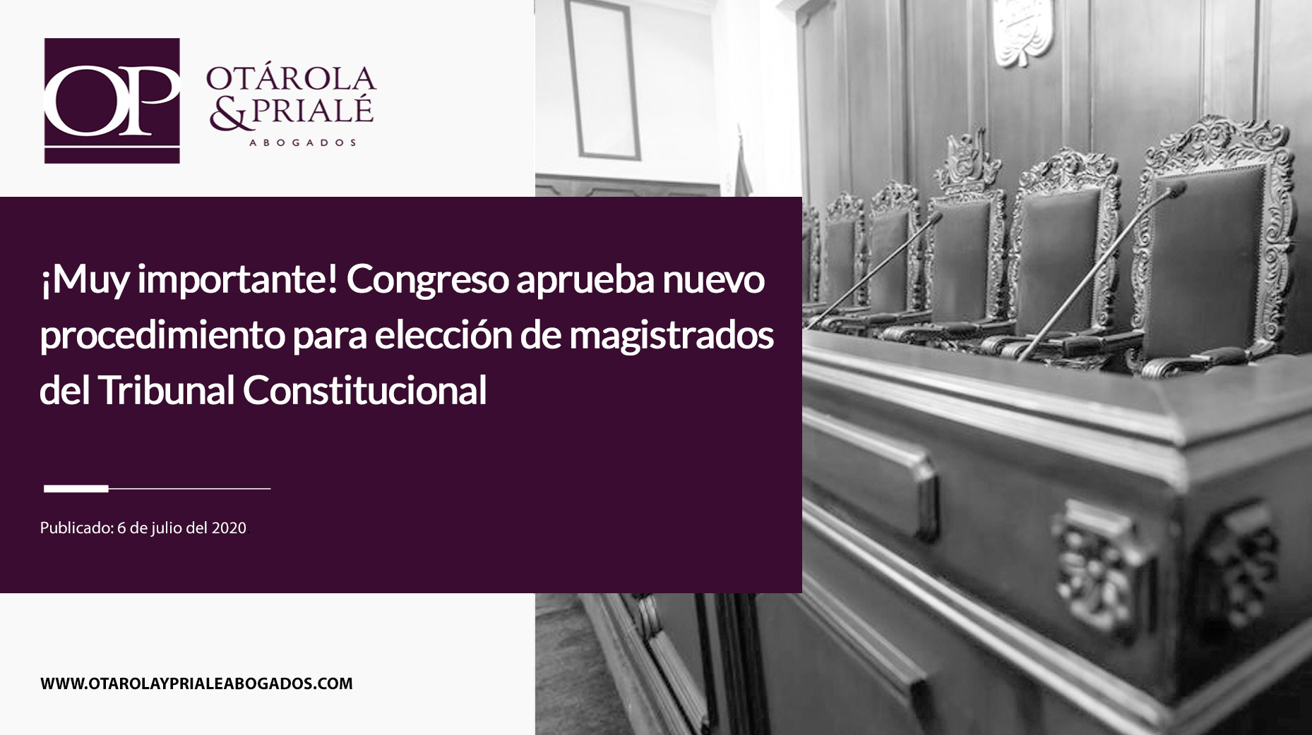 Congreso aprueba nuevo procedimiento para elección de magistrados del Tribunal Constitucional